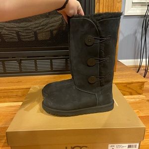 UGG Black Bailey Button Triplet Boots